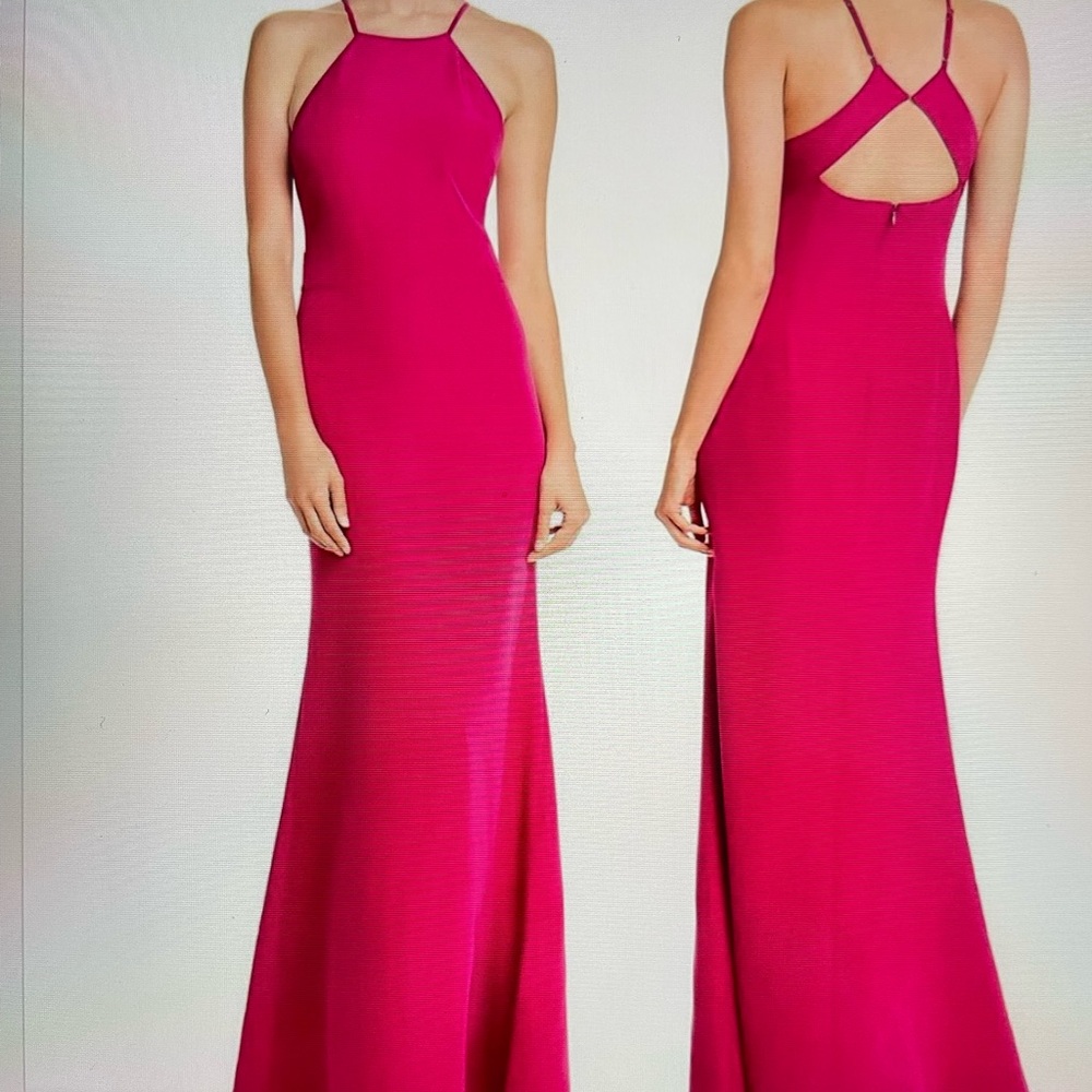 Laundry By Shelli Segal Fuchsia Backless Dress. NWT. Size 10